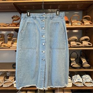 Stevie Hender Denim Button Down Midi Skirt